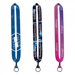 1" Dye-Sublimated Lanyard with Metal Crimp & Metal Split-Ring