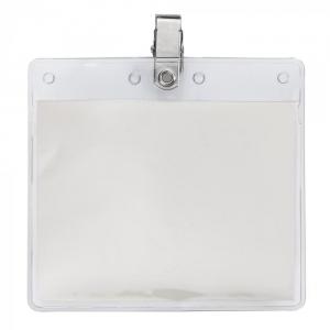 4" x 3" Blank Horizontal Vinyl Pouch with Bulldog Clip