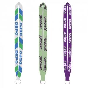 Import Rush 3/4" Dye-Sublimated Lanyard Sewn Silver Metal Split-Ring