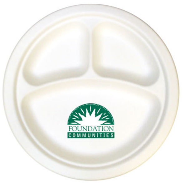 10 inch 3 Compartment Compostable Paper Plates