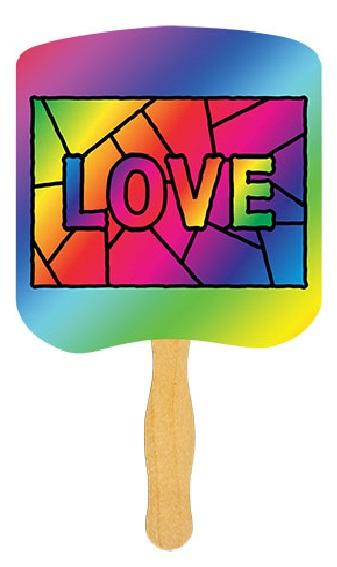 Love Stained Glass Religious Fan