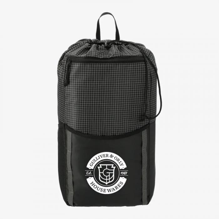 Grid 14L Drawstring Backpack - Black