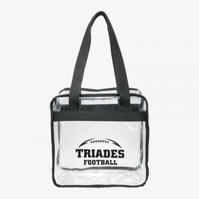 Game Day Clear Zippered Safety Tote - Black