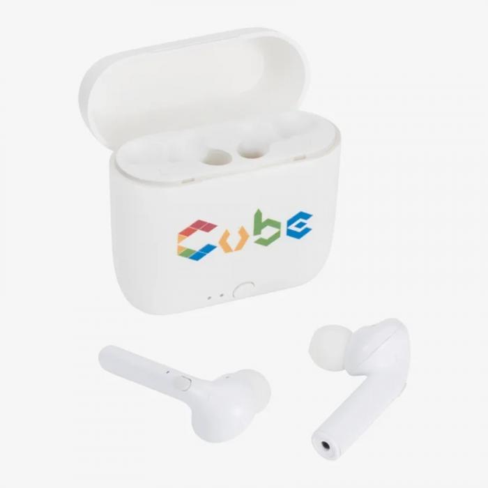 Essos True Wireless Auto Pair Earbuds with Case - White