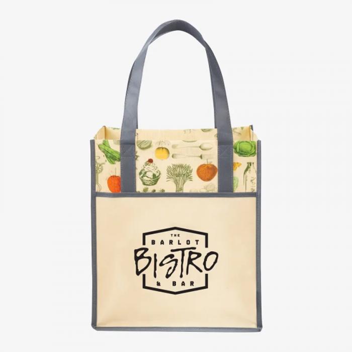 Big Grocery Vintage Matte Laminated Non-Woven Tote - Natural