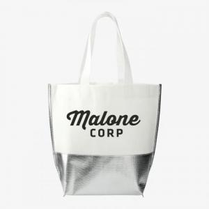 Large Laminated Metallic Bottom Tote