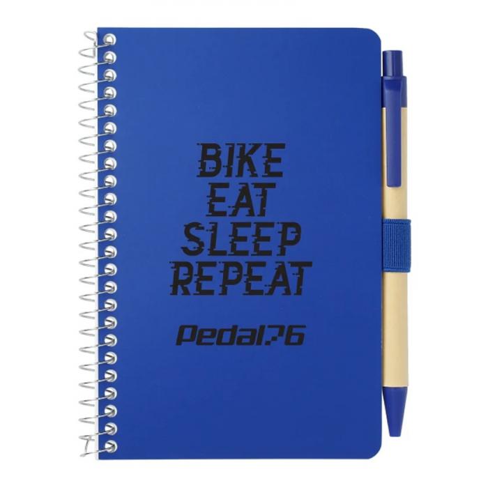 4" x 6" FSC Mix Pocket Spiral Notebook with Pen - Blue