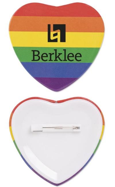 Pride Heart Shaped Button - Rainbow