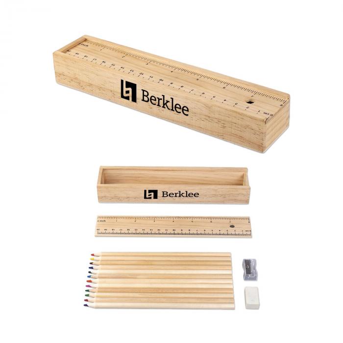 Wooden Stationery Kit - Wood