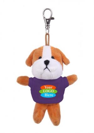Plush Bulldog Keychain w/ T-Shirt