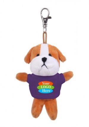 Plush Bulldog Keychain