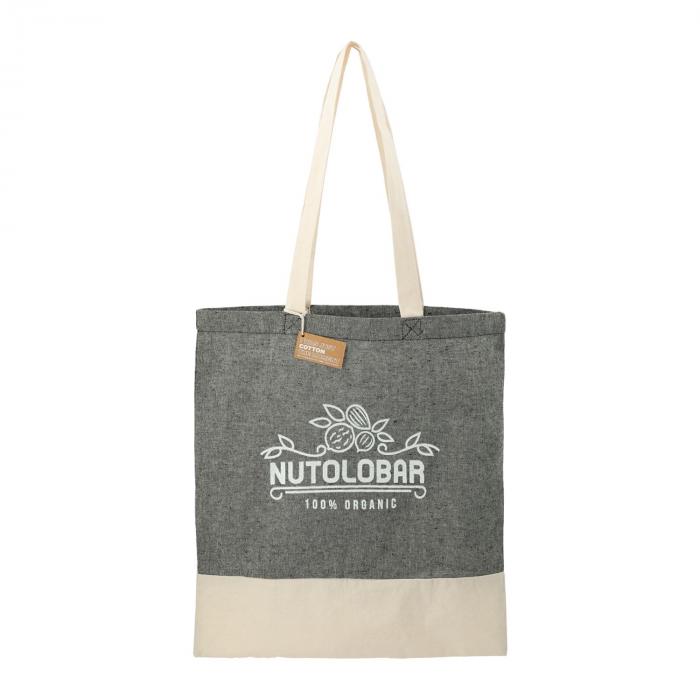 Split Recycled 5oz Cotton Twill Convention Tote - Black