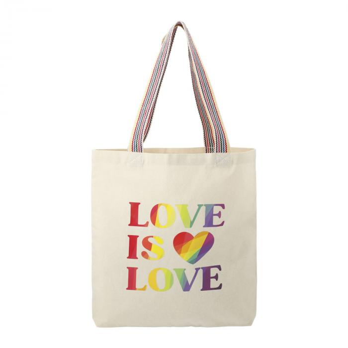Rainbow Recycled 6oz Cotton Convention Tote - Natural
