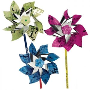 6" Metallic Hibiscus Pinwheels