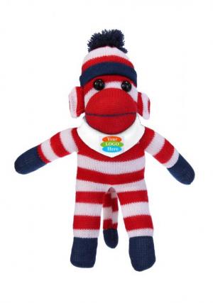 Patriotic Sock Monkey in Bandana 10”