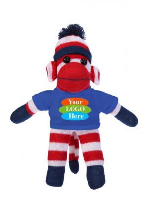 Plush Patriotic Sock Monkey in T-Shirt 12”