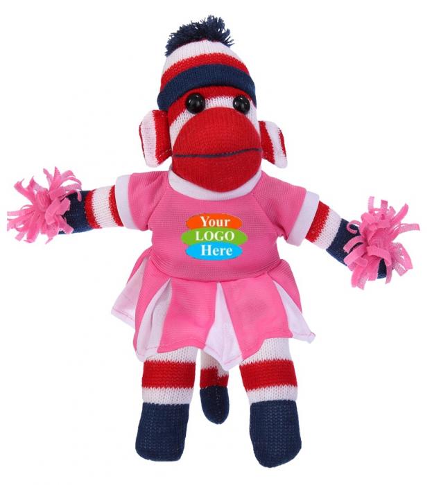 Patriotic Sock Monkey in Cheerleader Outfit 16"