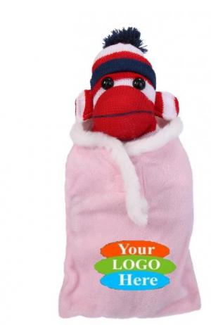 Patriotic Sock Monkey in Baby Sleeping Bag 10"