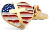 Heart With Cross American Flag - Patriotic Lapel Pin