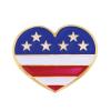 Heart With American Flag - Die Struck Patriotic Lapel Pin