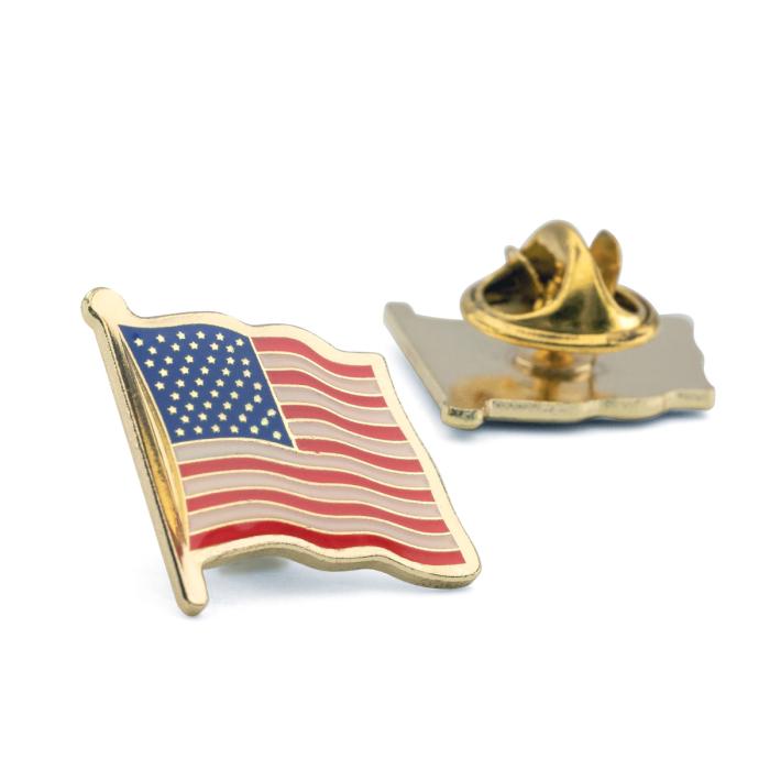 Etched American Flag Lapel Pins
