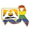 Rainbow Ribbon Lapel Pins W/ Custom Logo