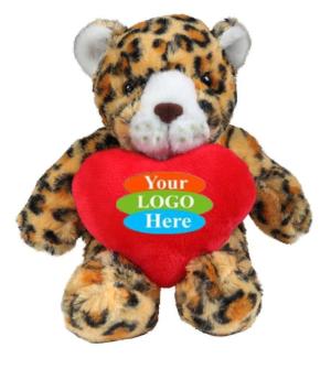 Soft Plush Leopard With Heart 8"