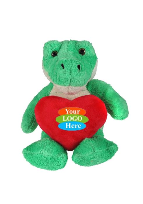 Soft Plush Alligator With Heart 8"