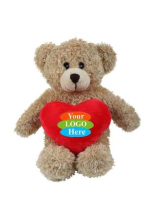 Soft Plush Tan Bear With Heart 8"