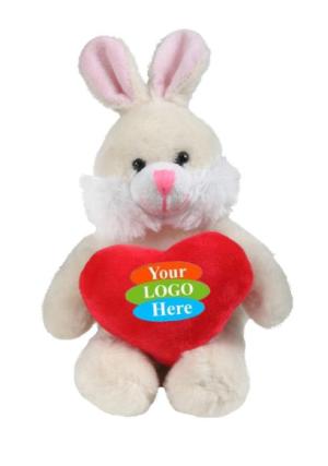 Soft Plush Bunny With Heart 8"