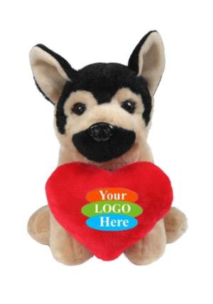 Soft Plush German Shepard With Heart 8"