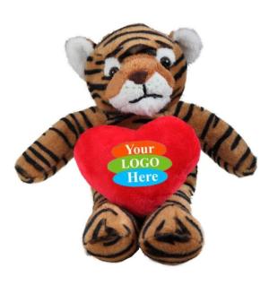 Soft Plush Tiger With Heart 8"