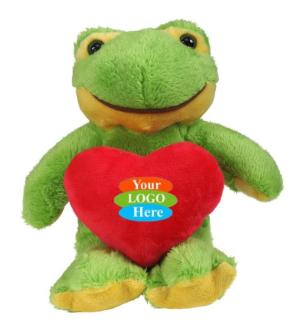 Soft Plush Frog With Heart 8"