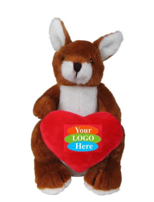 Soft Plush Kangaroo With Heart 8"