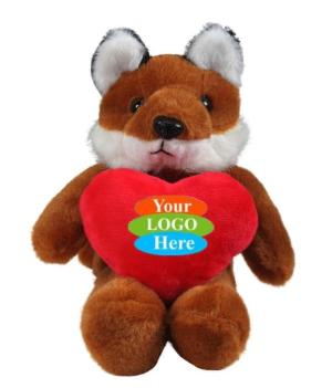 Soft Plush Fox With Heart 8"