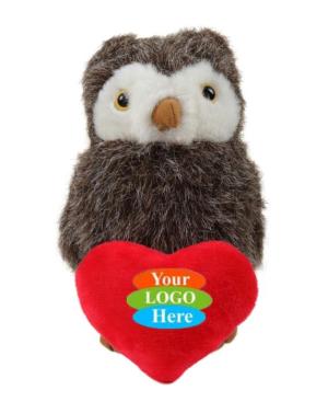 Soft Plush Owl With Heart 8"