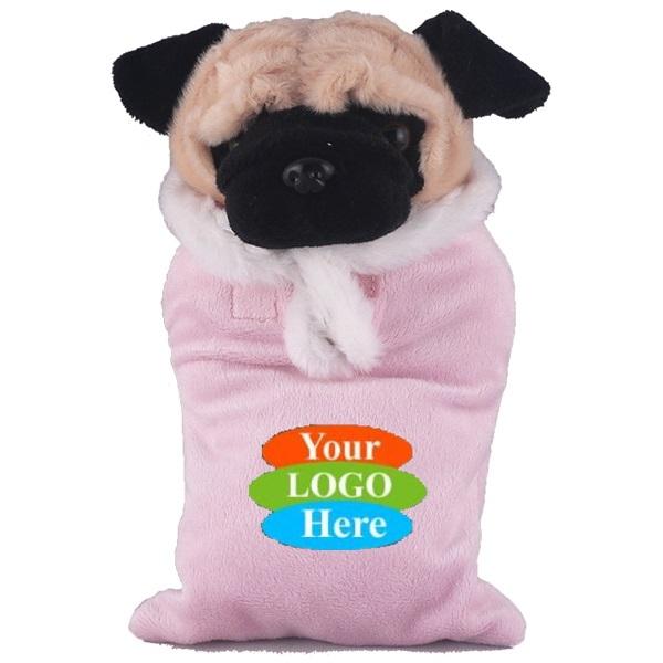 Soft Plush Pug in Baby Sleep Bag Stuffed Animal 8"