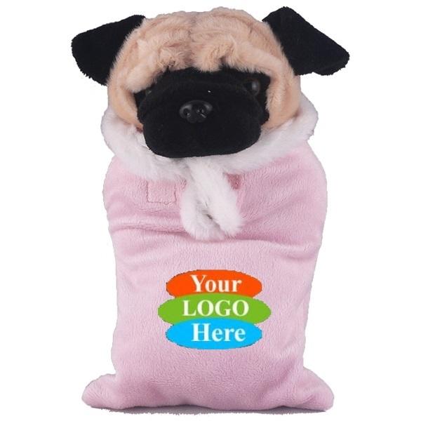 Soft Plush Pug in Baby Sleep Bag Stuffed Animal 12"
