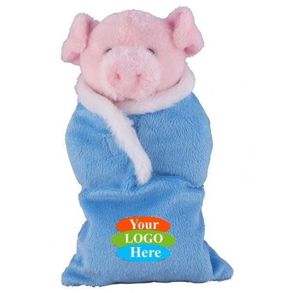 Soft Plush Pig in Baby Sleep Bag Stuffed Animal 8" - Pink