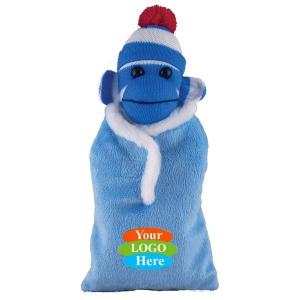 Blue Sock Monkey (Plush) in Baby Sleep Bag Stuffed Animal 10"