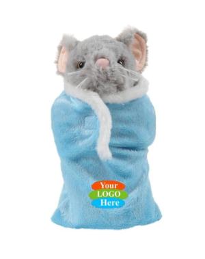 Soft Plush Mouse in Sleeping Bag 8"