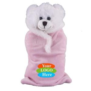 Soft Plush White Bear in Baby Sleep Bag Stuffed Animal 12"