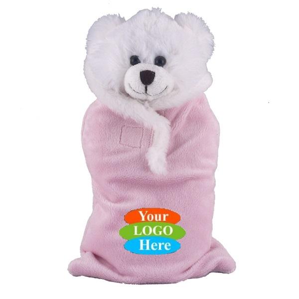 Soft Plush White Bear in Baby Sleep Bag Stuffed Animal 8"