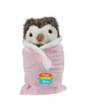 Soft Plush Owl in Sleeping Bag 8"