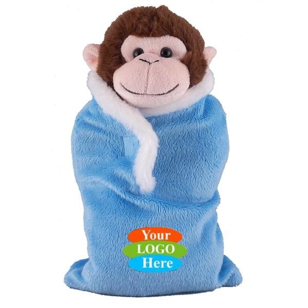 Soft Plush Monkey in Baby Sleep Bag Stuffed Animal 8"