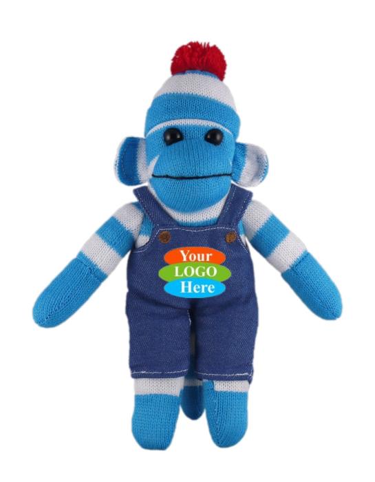 Blue Sock Monkey (Plush) in Denim Overall 16"