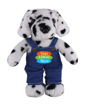 Soft Plush Stuffed Dalmatian in Denim Overall 12"