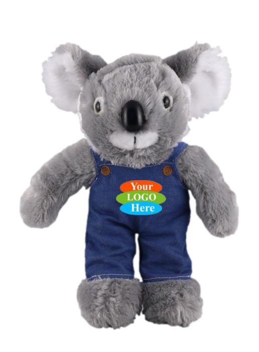 Soft Plush Stuffed Koala in Denim Overall 12"