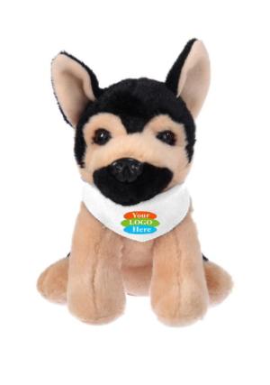 Soft Plush German Shepherd With Bandana 8"