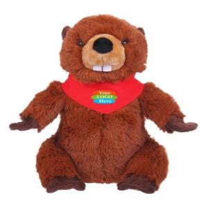 Soft Plush Beaver With Bandana 12"